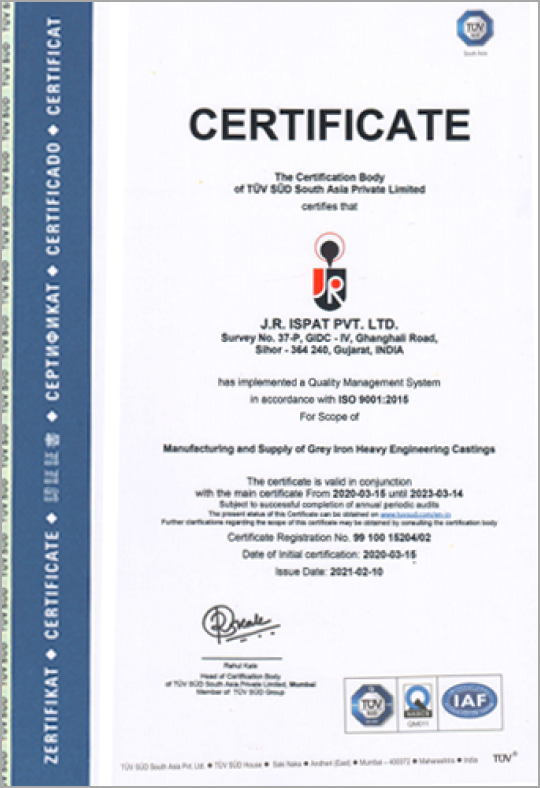 JR-ISPAT-ISO-90012015